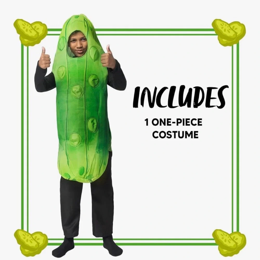 Kids Green Pickle Costume large 10-12